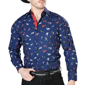 Blue Western Shirts With Horses