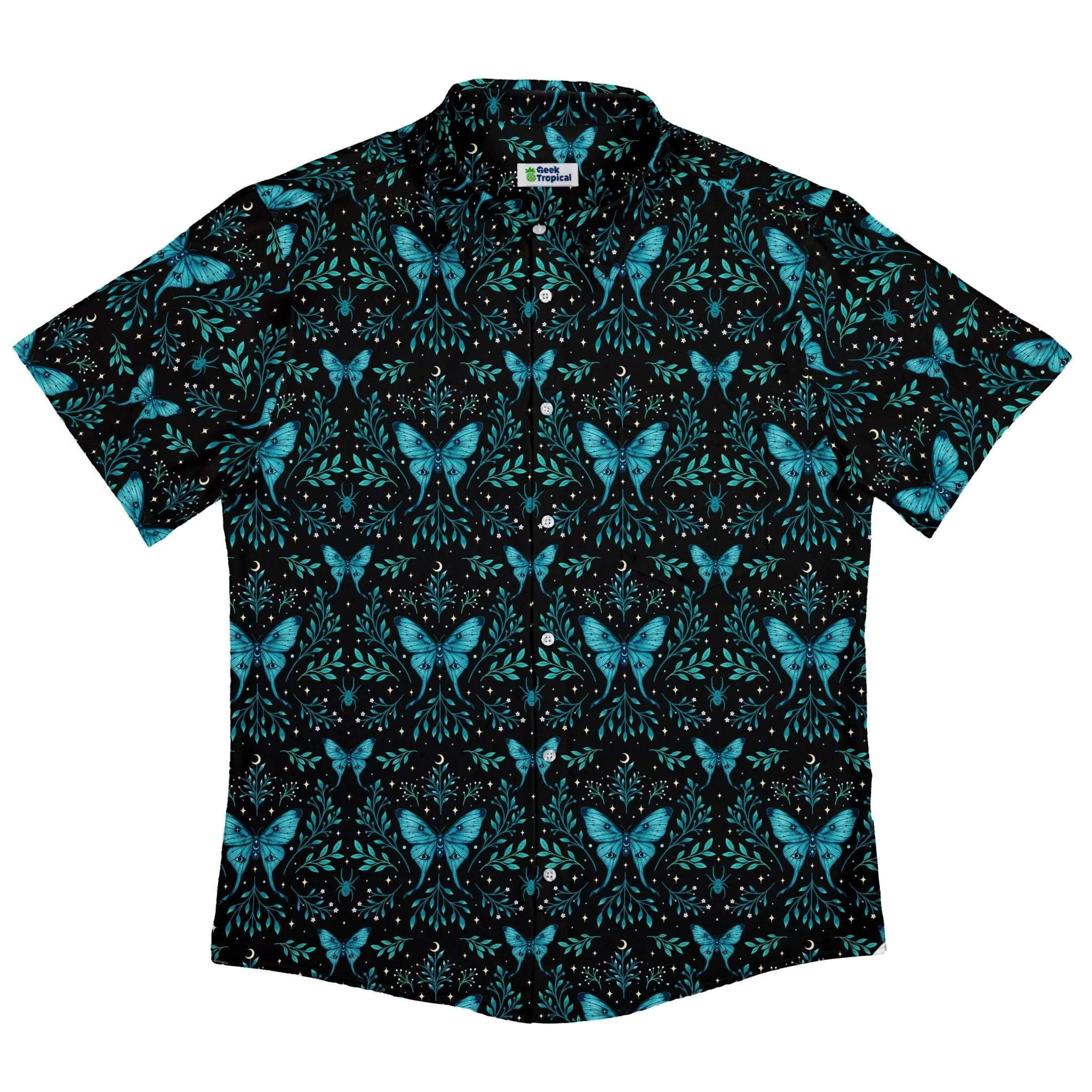 Episodic Mystical Butterfly Blue Button Up Shirt